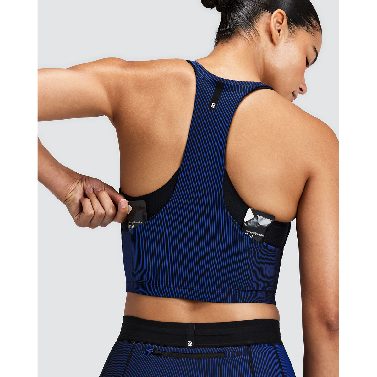 Bandit Striped Cadence Zip Front T-Back Race Crop Dames | trrail.com