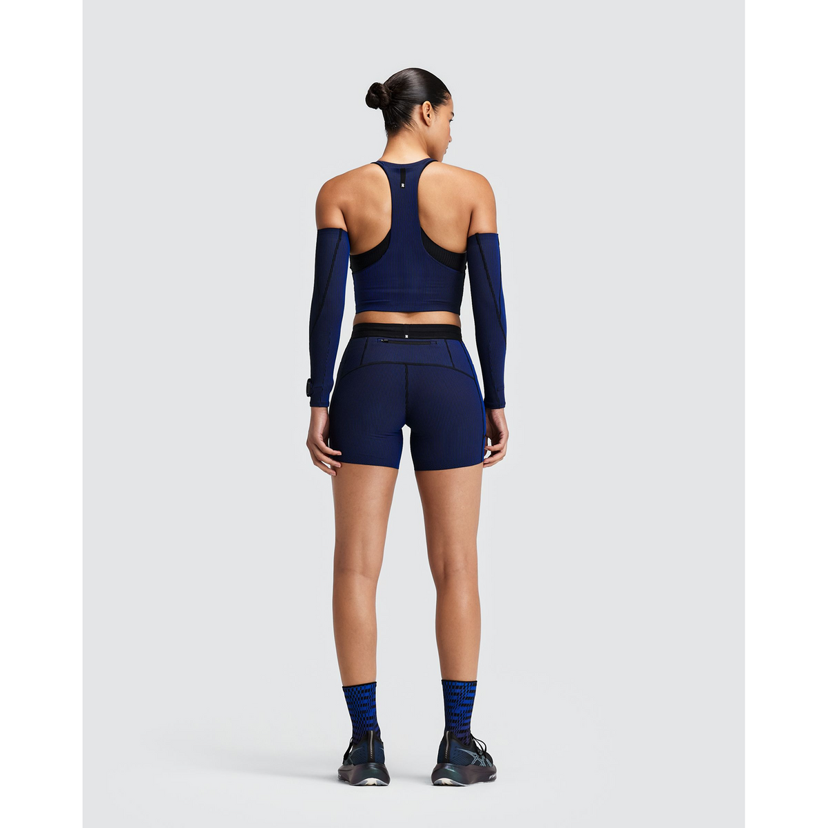 Bandit Striped Cadence Zip Front T-Back Race Crop Dames | trrail.com
