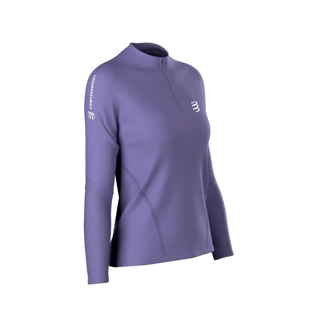 Compressport Merino Half-Zip Longsleeve Dames | trrail.com