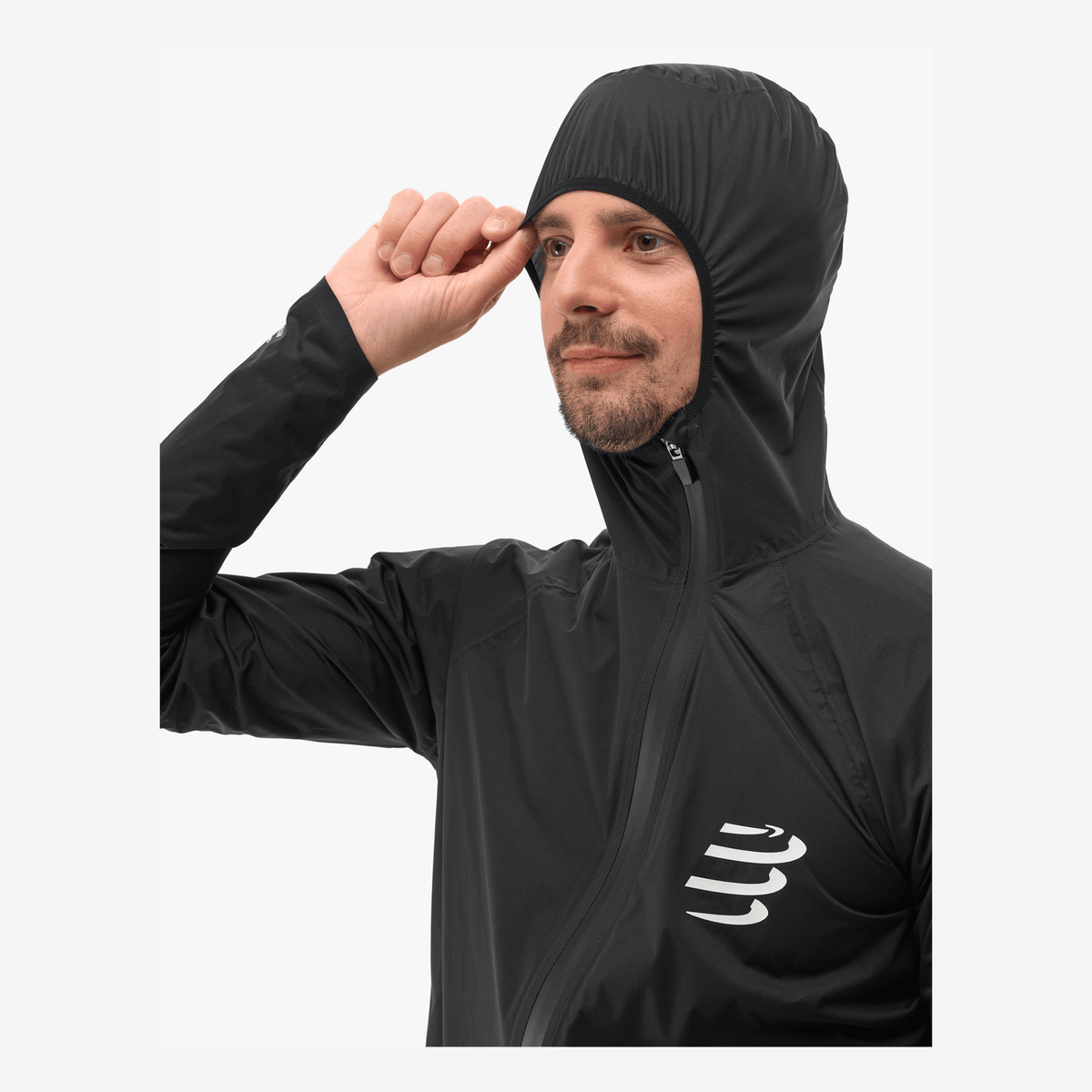 Compressport | Hurricane Waterproof Jacket 10/10 | 2.5-Laags Regenjas | Heren (10k) | trrail.com