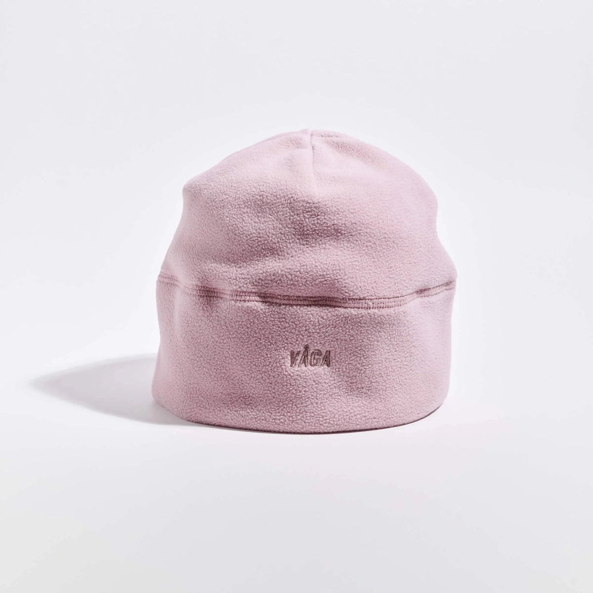 Våga Fleece Beanie in oudroze – rechtop, zijaanzicht