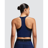Bandit Striped Cadence Zip Front T-Back Race Crop Dames | trrail.com