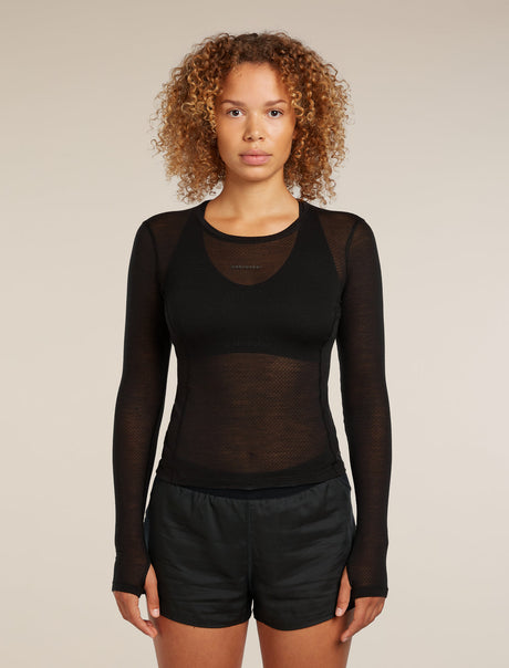 Icebreaker 75 Featherlight Longsleeve Dames | trrail.com