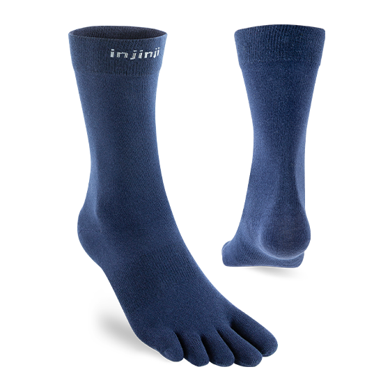 Injinji Everyday Crew Lightweight in Dunkelblau – Vorder- und Rückseite des Paars