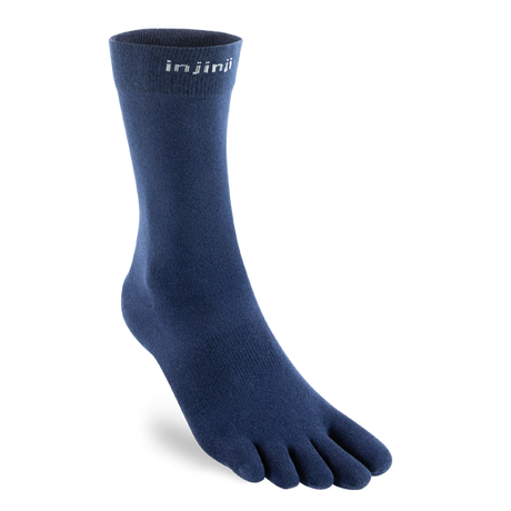 Injinji Everyday Crew Lightweight in navy – side view of the toe sock