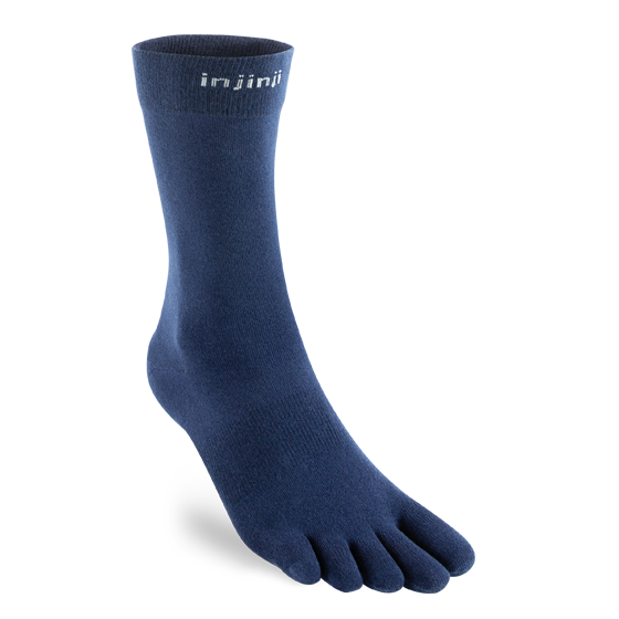 Injinji Everyday Crew Lightweight in Dunkelblau – Seitenansicht der Zehensocke