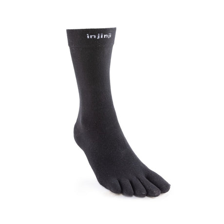 Injinji Everyday Crew Lightweight in black – side view of the toe sock