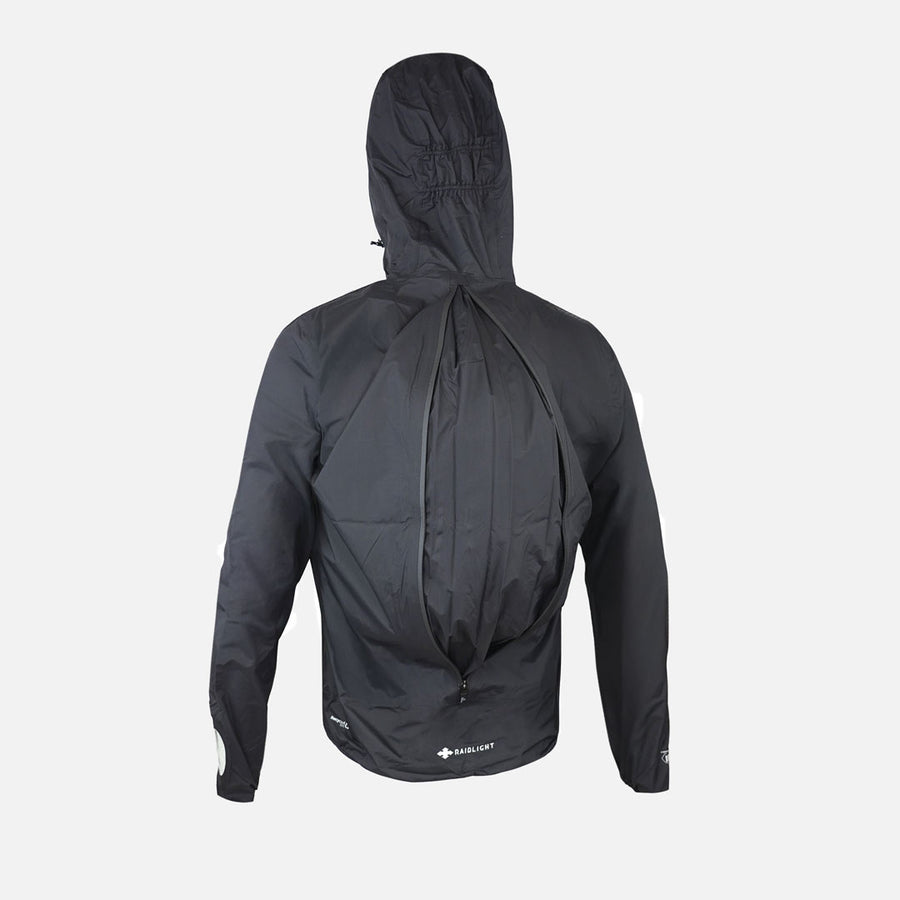 Raidlight Top Extreme Ultra MP+ Herren in Schwarz – Rückansicht mit offenem Rückeneinsatz für eine Laufweste