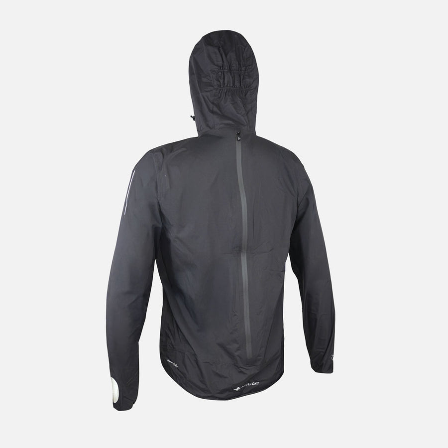 Raidlight Top Extreme Ultra MP+ Herren in Schwarz – Rückansicht mit geschlossenem Rückenreißverschluss