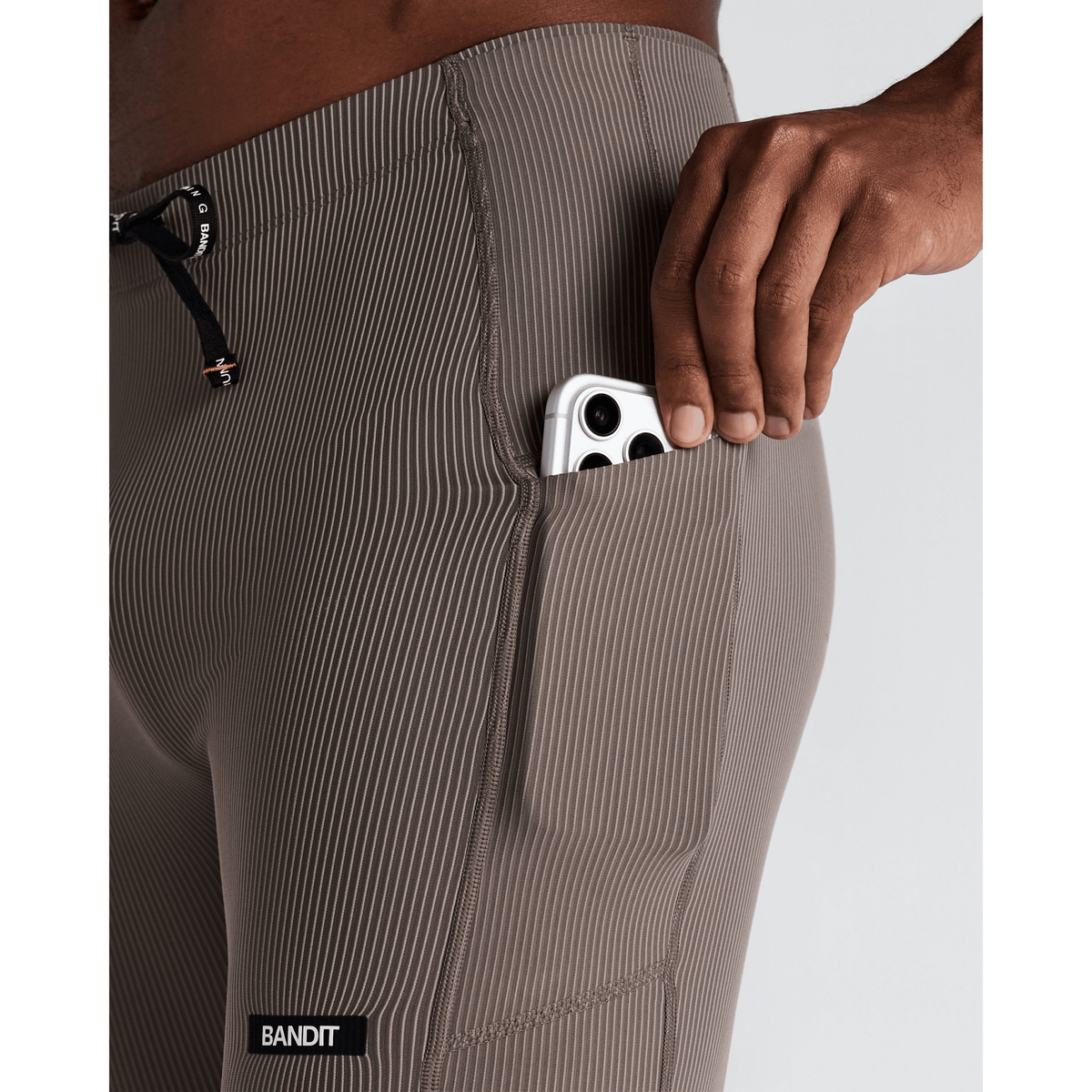 Bandit Striped Cadence Quarter Tights Heren - trrail.com