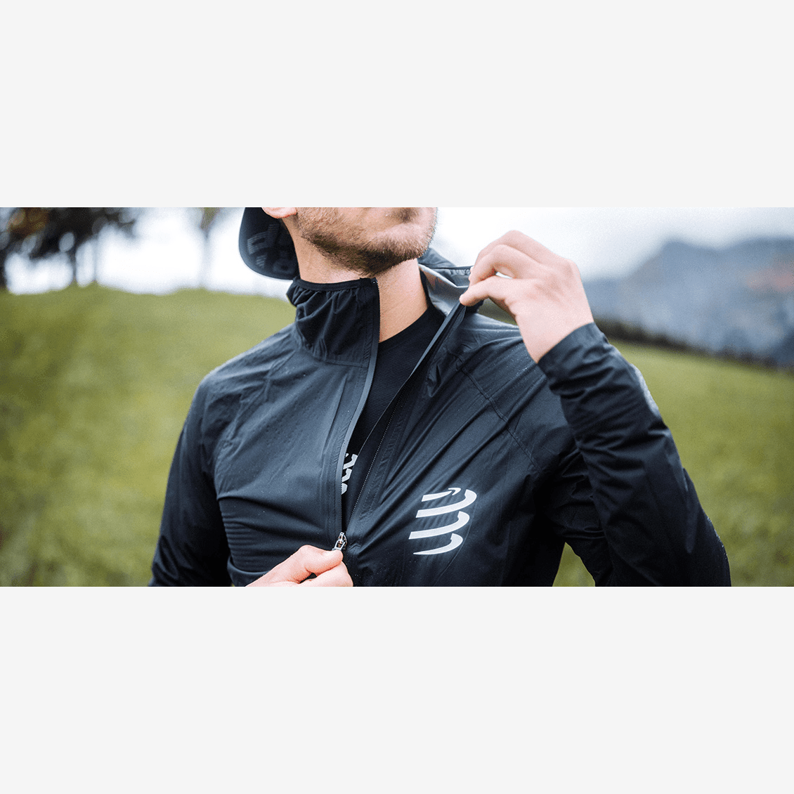 Compressport | Hurricane Waterproof Jacket 10/10 | 2.5-Laags Regenjas | Heren (10k) | trrail.com